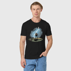 Мужская футболка хлопок Дурак на холме ловит молнию - фото 2
