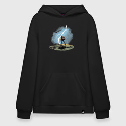 Худи SuperOversize хлопок Дурак на холме ловит молнию