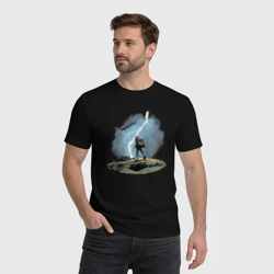 Мужская футболка хлопок Дурак на холме ловит молнию - фото 2