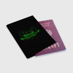 Обложка для паспорта матовая кожа Metalocalypse Dethklok green - фото 2