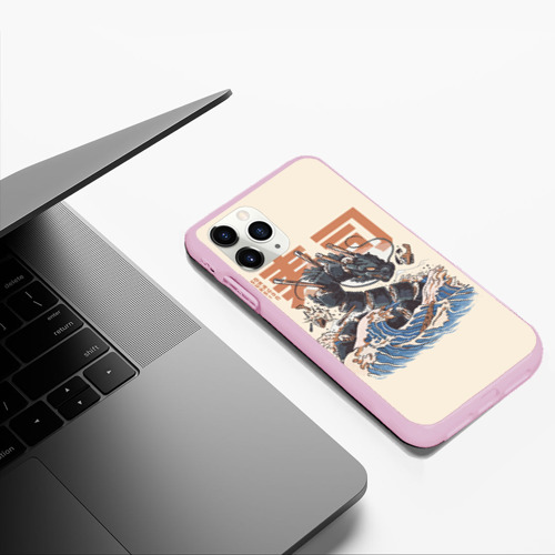 Чехол для iPhone 11 Pro Max матовый с принтом Суши дракон с иероглифами в японском стиле, фото #5