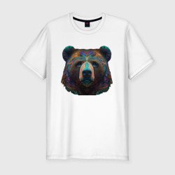 Мужская футболка хлопок Slim Красочный медведь - нейросеть