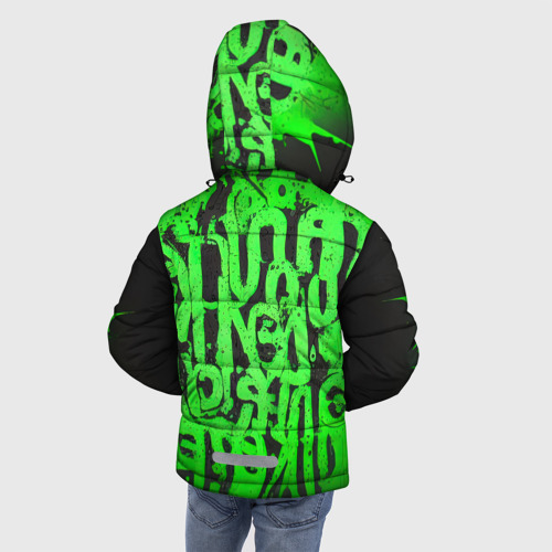 Зимняя куртка для мальчиков 3D с принтом Неоновый мститель, вид сзади #2