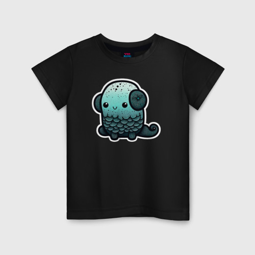 Детская футболка хлопок с принтом Кавайный осьминог, вид спереди #2