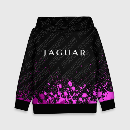 Детская толстовка 3D Jaguar pro racing: символ сверху, цвет черный
