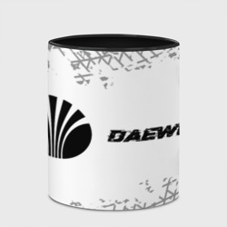 Кружка с полной запечаткой Daewoo Speed на светлом фоне со следами шин: надпись и символ - фото 2