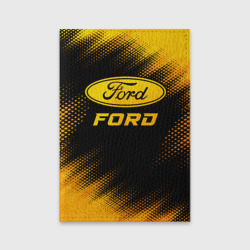 Обложка для паспорта матовая кожа Ford - gold gradient