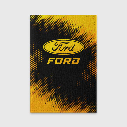 Обложка для паспорта матовая кожа Ford - gold gradient