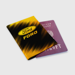 Обложка для паспорта матовая кожа Ford - gold gradient - фото 2