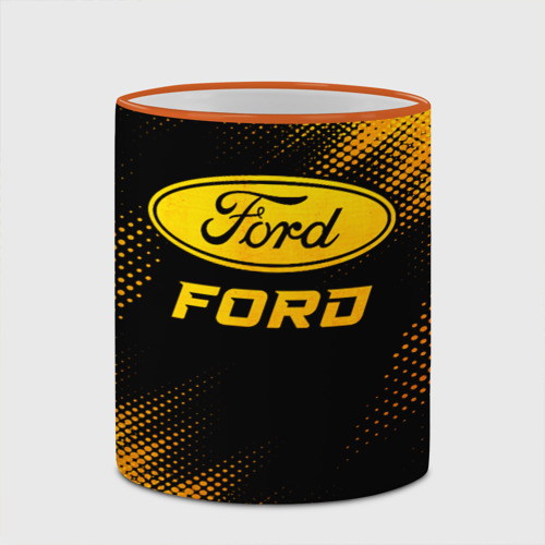 Кружка с полной запечаткой Ford - gold gradient, цвет Кант оранжевый - фото 4