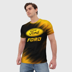 Мужская футболка 3D Ford - gold gradient - фото 2