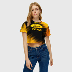 Женская футболка Crop-top 3D Ford - gold gradient - фото 2