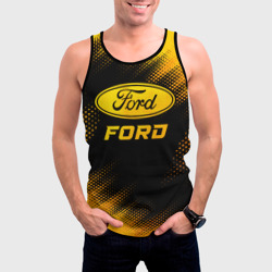 Мужская майка 3D Ford - gold gradient - фото 2