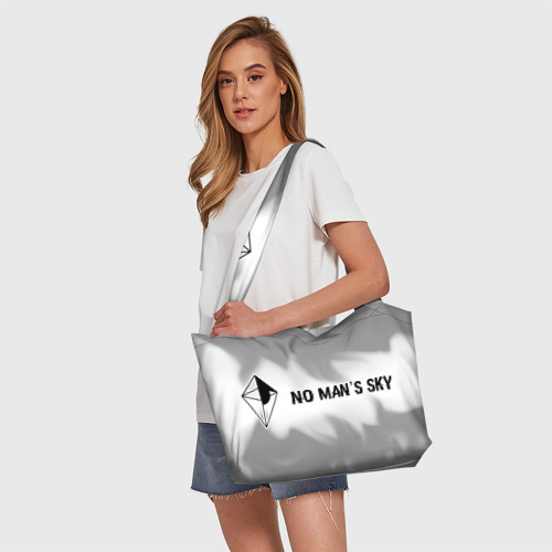 Пляжная сумка 3D No Man's Sky glitch на светлом фоне: надпись и символ - фото 5