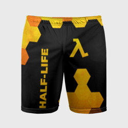 Мужские шорты спортивные Half-Life - gold gradient: надпись, символ