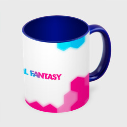 Кружка с полной запечаткой Final Fantasy neon gradient style: надпись и символ