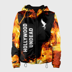 Женская куртка 3D Hollywood Undead и пылающий огонь