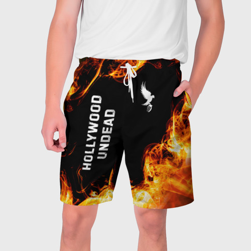 Мужские шорты 3D Hollywood Undead и пылающий огонь, цвет 3D печать