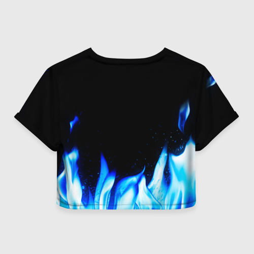Женская футболка Crop-top 3D Evanescence blue fire, цвет 3D печать - фото 2