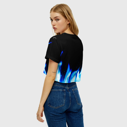 Женская футболка Crop-top 3D Evanescence blue fire, цвет 3D печать - фото 5