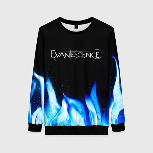 Женский свитшот 3D Evanescence blue fire, цвет 3D печать