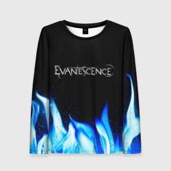 Женский лонгслив 3D Evanescence blue fire