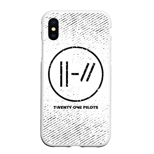 Чехол для iPhone XS Max матовый Twenty One Pilots с потертостями на светлом фоне