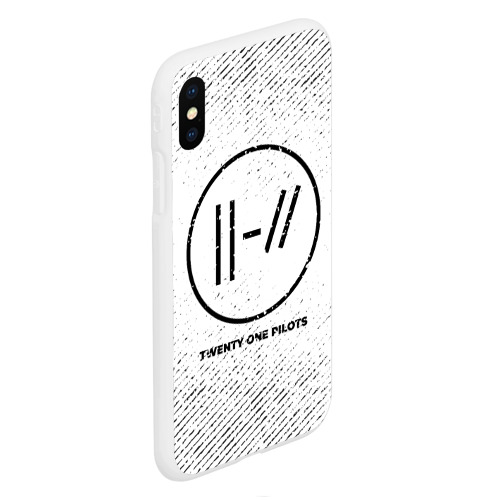 Чехол для iPhone XS Max матовый Twenty One Pilots с потертостями на светлом фоне - фото 3