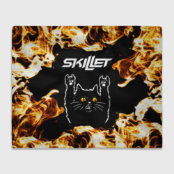 Плед 3D Skillet рок кот и огонь