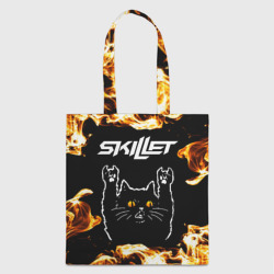 Шоппер 3D Skillet рок кот и огонь