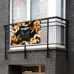 Флаг-баннер Skillet рок кот и огонь - фото 2