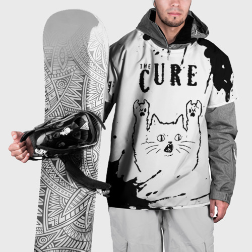 Накидка на куртку 3D The Cure рок кот на светлом фоне, цвет 3D печать