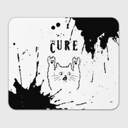 Прямоугольный коврик для мышки The Cure рок кот на светлом фоне