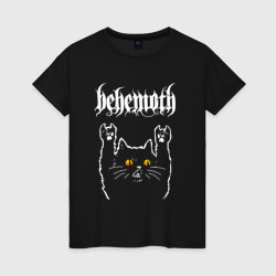Женская футболка хлопок Behemoth rock cat