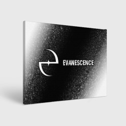 Холст прямоугольный Evanescence glitch на темном фоне: надпись и символ