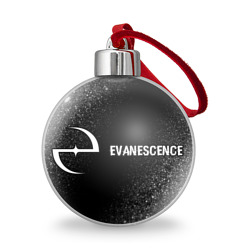 Ёлочный шар Evanescence glitch на темном фоне: надпись и символ