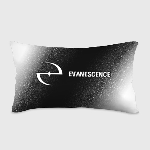 Подушка 3D антистресс Evanescence glitch на темном фоне: надпись и символ
