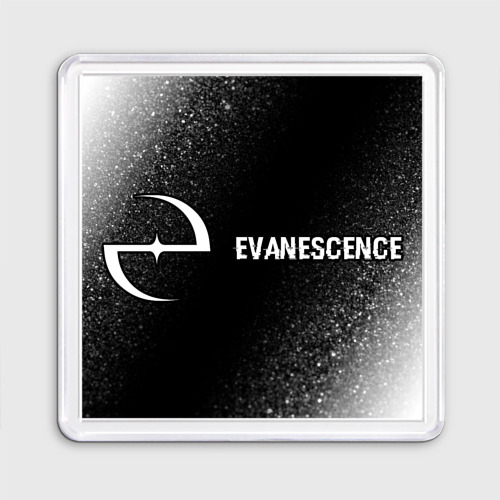 Магнит 55*55 Evanescence glitch на темном фоне: надпись и символ