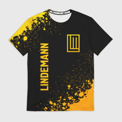 Мужская футболка 3D Lindemann - gold gradient: надпись, символ