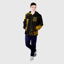 Мужская куртка 3D Lindemann - gold gradient: надпись, символ - фото 2
