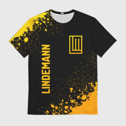 Мужская футболка 3D Lindemann - gold gradient: надпись, символ