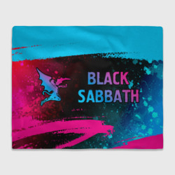 Black Sabbath - neon gradient: надпись и символ – Плед 3D с принтом купить со скидкой в -14%