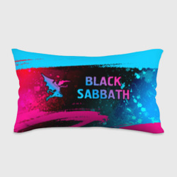 Подушка 3D антистресс Black Sabbath - neon gradient: надпись и символ