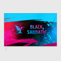 Флаг 3D Black Sabbath - neon gradient: надпись и символ