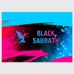 Поздравительная открытка Black Sabbath - neon gradient: надпись и символ