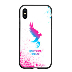 Чехол для iPhone XS Max матовый Hollywood Undead neon gradient style