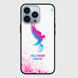 Чехол для iPhone 13 Pro Hollywood Undead neon gradient style
