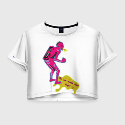 Женская футболка Crop-top 3D Зомби под дюраселом