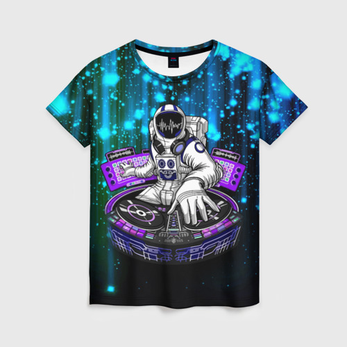 Женская футболка 3D Space DJ - neon starfall, цвет 3D печать