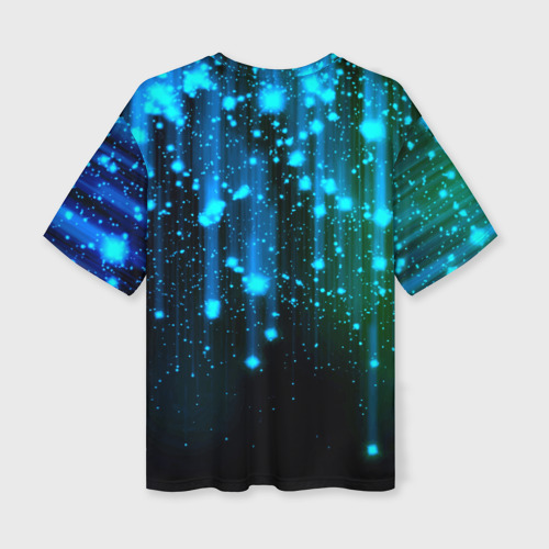 Женская футболка oversize 3D Space DJ - neon starfall, цвет 3D печать - фото 2